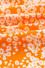 Load image into Gallery viewer, Orange Floral Print Smocked V Neck Wide Sleeve Maxi Dress - Fashion Queen - 17