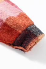 Load image into Gallery viewer, Orange Plaid Print Flap Pockets Buttoned Casual Plus Size Jacket - Fashion Queen - 7