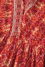 Load image into Gallery viewer, Orange Plus Size Printed Surplice Neck Empire Waist Flowy Mini Dress - Fashion Queen - 11