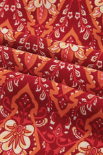 Load image into Gallery viewer, Orange Plus Size Printed Surplice Neck Empire Waist Flowy Mini Dress - Fashion Queen - 7