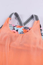 Load image into Gallery viewer, Orange Printed Splicing Racerback Tankini - Fashion Queen - 13