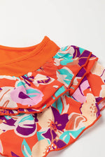 Load image into Gallery viewer, Orange Ribbed Knit Tiered Ruffled Sleeve Bodysuit - Fashion Queen - 19