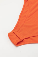 Load image into Gallery viewer, Orange Ribbed Knit Tiered Ruffled Sleeve Bodysuit - Fashion Queen - 21