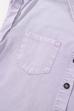 Load image into Gallery viewer, Orchid Petal Short Sleeve Double Chest Pocket Denim Shirt Dress - Fashion Queen - 11