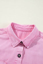 Load image into Gallery viewer, Orchid Petal Short Sleeve Double Chest Pocket Denim Shirt Dress - Fashion Queen - 27