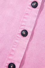 Load image into Gallery viewer, Orchid Petal Short Sleeve Double Chest Pocket Denim Shirt Dress - Fashion Queen - 30