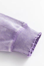 Load image into Gallery viewer, Orchid Petal Textured Patchwork Frilled Trim Plus Size Pullover Sweatshirt - Fashion Queen - 13