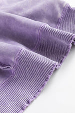 Load image into Gallery viewer, Orchid Petal Textured Patchwork Frilled Trim Plus Size Pullover Sweatshirt - Fashion Queen - 16