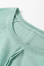 Load image into Gallery viewer, Orchid Petal Textured Patchwork Frilled Trim Plus Size Pullover Sweatshirt - Fashion Queen - 20