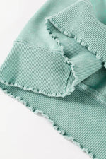 Load image into Gallery viewer, Orchid Petal Textured Patchwork Frilled Trim Plus Size Pullover Sweatshirt - Fashion Queen - 22