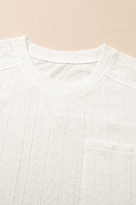 Load image into Gallery viewer, Pale Chestnut Textured Patched Pocket Short Sleeve Top Drawstring Shorts Set - Fashion Queen - 22