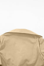 Load image into Gallery viewer, Pale Khaki Solid Color Lapel Collar Waist Tie Wind Coat - Fashion Queen - 18