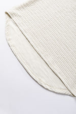 Load image into Gallery viewer, Pale Khaki Textured Wide Sleeve V Neck T Shirt - Fashion Queen - 7