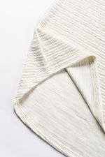 Load image into Gallery viewer, Pale Khaki Textured Wide Sleeve V Neck T Shirt - Fashion Queen - 8