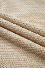 Load image into Gallery viewer, Parchment Solid Textured Knit Split Cuff Drop Shoulder Loose Sweater - Fashion Queen - 19