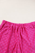 Load image into Gallery viewer, Peach Blossom Plus Size Checkered Terry Knit Short 2pcs Outfit - Fashion Queen - 12