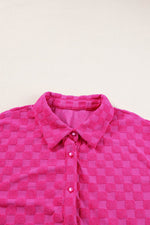 Load image into Gallery viewer, Peach Blossom Plus Size Checkered Terry Knit Short 2pcs Outfit - Fashion Queen - 13