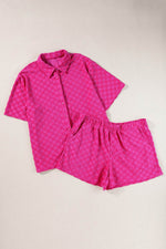 Load image into Gallery viewer, Peach Blossom Plus Size Checkered Terry Knit Short 2pcs Outfit - Fashion Queen - 6