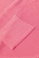 Load image into Gallery viewer, Peach Blossom Plus Size Ribbed Textured Long Sleeve T Shirt - Fashion Queen - 10