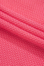 Load image into Gallery viewer, Peach Blossom Two Tone Contrast Waffle Knit Buttoned Loose Shacket - Fashion Queen - 13