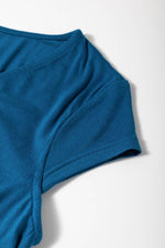 Load image into Gallery viewer, Peacock Blue Short Sleeve Shirred High Waist V Neck Maxi Dress - Fashion Queen - 8