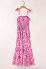 Load image into Gallery viewer, Phalaenopsis Thin Straps Smocked Bodice Wide Leg Floral Jumpsuit - Fashion Queen -  10