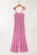 Load image into Gallery viewer, Phalaenopsis Thin Straps Smocked Bodice Wide Leg Floral Jumpsuit - Fashion Queen -  11