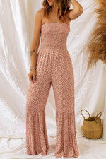 Load image into Gallery viewer, Phalaenopsis Thin Straps Smocked Bodice Wide Leg Floral Jumpsuit - Fashion Queen -  17