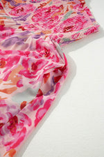 Load image into Gallery viewer, Pink Abstract Floral Print Shirred One Shoulder Maxi Dress - Fashion Queen - 15