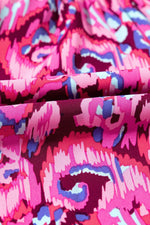 Load image into Gallery viewer, Pink Abstract Print Puff Sleeve V Neck High Waist Romper - Fashion Queen - 18