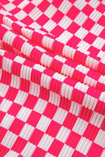 Load image into Gallery viewer, Pink Checkered Buttoned Shirt and High Waist Pants Pajama Set - Fashion Queen - 19