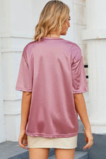 Load image into Gallery viewer, Pink Chest Pocket Loose Fit T Shirt - Fashion Queen - 6