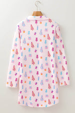 Load image into Gallery viewer, Pink Christmas Twinkle Tree Print Shirt Sleep Dress - Fashion Queen - 8