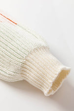 Load image into Gallery viewer, Pink Colorblock Textured Knit Bubble Sleeve Sweater - Fashion Queen - 11