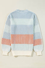 Load image into Gallery viewer, Pink Colorblock Textured Knit Bubble Sleeve Sweater - Fashion Queen - 24