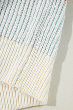 Load image into Gallery viewer, Pink Colorblock Textured Knit Bubble Sleeve Sweater - Fashion Queen - 28