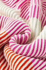 Load image into Gallery viewer, Pink Colorblock Textured Knit Bubble Sleeve Sweater - Fashion Queen - 8