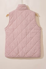 Load image into Gallery viewer, Pink Fleece Lined Quilted Vest Coats - Fashion Queen - 17