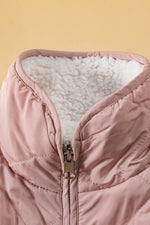 Load image into Gallery viewer, Pink Fleece Lined Quilted Vest Coats - Fashion Queen - 18