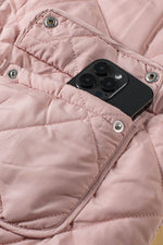 Load image into Gallery viewer, Pink Fleece Lined Quilted Vest Coats - Fashion Queen - 24