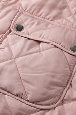 Load image into Gallery viewer, Pink Fleece Lined Quilted Vest Coats - Fashion Queen - 25