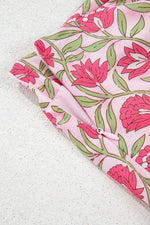 Load image into Gallery viewer, Pink Floral Print Puffy Cropped Tank and Mini Skirt Set - Fashion Queen - 11