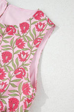 Load image into Gallery viewer, Pink Floral Print Puffy Cropped Tank and Mini Skirt Set - Fashion Queen - 7