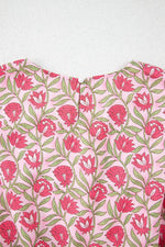 Load image into Gallery viewer, Pink Floral Print Puffy Cropped Tank and Mini Skirt Set - Fashion Queen - 9