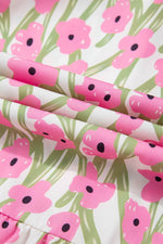 Load image into Gallery viewer, Pink Floral Print Square Neck Ruffled Strap Maxi Dress - Fashion Queen - 15