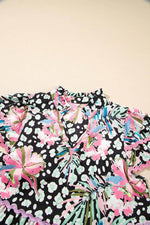 Load image into Gallery viewer, Pink Floral Ricrac Embellished Tiered Mini Dress - Fashion Queen - 14