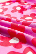 Load image into Gallery viewer, Pink Flower Print Long Sleeve Shirt Shorts Pajamas Set - Fashion Queen - 22