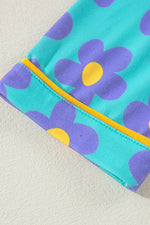 Load image into Gallery viewer, Pink Flower Print Long Sleeve Shirt Shorts Pajamas Set - Fashion Queen - 27