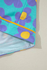 Load image into Gallery viewer, Pink Flower Print Long Sleeve Shirt Shorts Pajamas Set - Fashion Queen - 30