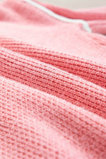 Load image into Gallery viewer, Pink Flower V Neck Dropped Shoulder Sweater - Fashion Queen - 15